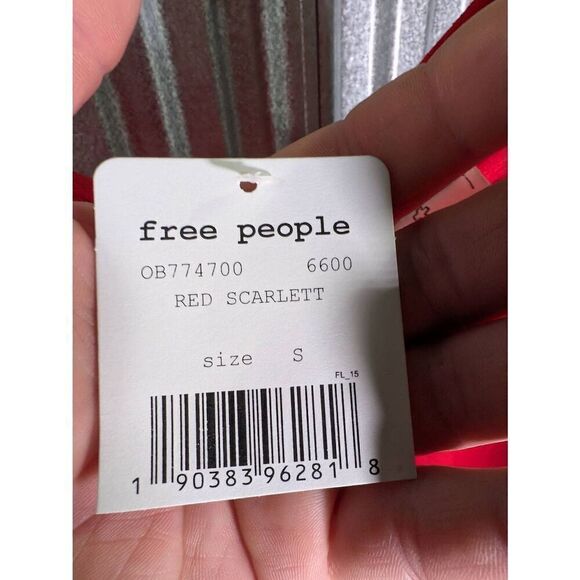 NWT Free People We The Free Cold Shoulder Red Women's Top Small - Picture 3 of 6